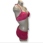 Zuliana Size Large Dark Pink 3 Piece Lace Set. Made in Brazil. New With Tags. Photo 1