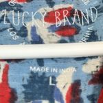Lucky Brand  Patriotic Red Blue White Round Neck Blouse Shirt Large EUC #0665-AZ Photo 5