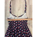 Anthropologie Sailboat Anchor Halter Dress Navy Red White Smocked Back Size 4 Photo 5