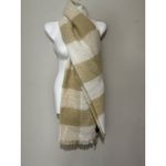 Steve Madden Women's Ivory Two-Tone Buffalo Check Fringed Blanket Scarf Photo 4