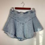 Aerie  Light Wash Denim Flared Skirt  Elastic Waist M Photo 0