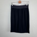 Giorgio Armani Womens Black Pleated Silk Knee Length Skirt Size 40 It Photo 5