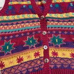 Vtg Cambridge Dry Goods Sweater Vest Sleeveless Knit Peacock Elephant M Medium Pink Photo 1
