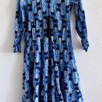 Mud Pie Mud Pie Dress Womens Medium Blue Midi Tassels Boho Beach Resort Coastal Preppy Photo 0