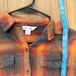 Old Navy The Boyfriend Womens Plaid Shirt Size X-Small Evermore Flannel Indie Photo 5