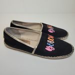 Circus by Sam Edelman  LENI BEACH BABE BLACK ESPADRILLE SLIP ON FLATS 7.5 Photo 3
