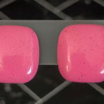 Vintage Clip On Earrings Pink Rounded Square Photo 0