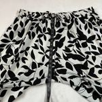 Women's High Rise Leaf Print Wide Leg Pants Size 4XL Easter Party Lightweight White Photo 8