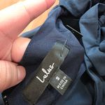 Lulus Small Sweet And Soulful Navy Puff Sleeve Tie Back Dress Nwt Blue Photo 3