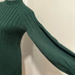 Calvin Klein Women's Sz: S Dark Green Balloon Sleeve Ribbed Sweater Dress. Photo 8