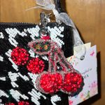 Handcrafted In India | Cherry 🍒 Beaded Bag w/ Bag Charm Black Photo 6