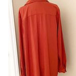 Susan Graver Long Sleeve Burnt Orange Oversized Button Down Top Size Medium Photo 1
