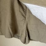 Anthropologie  beige linen utility mini skort Photo 4
