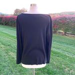 Karen Scott  Deep black Napa Valley floral long sleeve shirt Photo 12