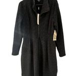 NWT Samuel Dong black navy cheetah print collared long sleeve coat dress Size M Size M Photo 0