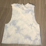 Aerie  Blue and White Ribbed Crop Top Photo 0