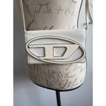 Diesel White Leather Shoulder Bag D Logo Flap Crossbody Clutch Purse Photo 3