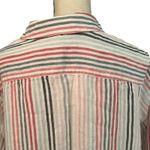 Love Linen J Jill 100% Linen Striped Lagenlook Button Down Essential Top Sz 3X Pink Photo 3