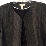 Eileen Fisher 100% Organic Cotton Karume Dash Coat Blazer Black White Medium Photo 1