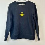 Amazon Essentials Women’s Queen Bee Sweatshirt Black Yellow Size Small FLAW Cute Photo 0