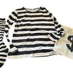 Black and White Midi Dress with Classic Stripes Size XL Photo 0