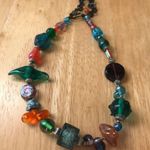 Tribal Glass Beaded Necklace Earrings Set Handmade Photo 5