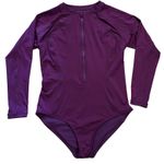 Athleta Size L Sun Shield One Piece Rashguard Swimsuit Purple 823805 Photo 2