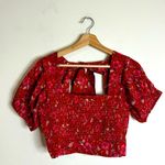 Band of the Free JOELLE CRIMSON FLORAL SMOCKED TOP size medium Photo 1