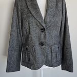 Eddie Bauer  Women’s Gray Wool-Silk Blazer – Elegant Work & Casual size 10P Photo 1