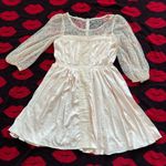 Japan Kawaii beige floral lace long sleeve dress S Photo 0