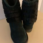 UGG  women black suede sheepskin Tania short classic boots size 6 Photo 1