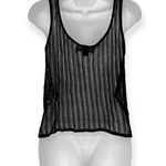 Ellen Tracy Linda Allard x | L | Sexy Black Open Knit Rayon Sheer Cami Tank Top Photo 4