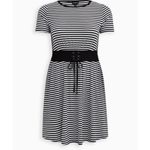 Torrid  Black‎ White Stripes Smocked Tie Waist Pockets Jersey T Shirt Dress 1X Photo 4