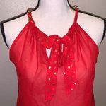 No Boundaries  red rover with gold dots chain straps tank top Photo 1