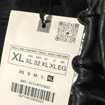 ZARA NWT BLACK BELTED WIDE LEG FAUX LEATHER PANT XL BLOGGERS FAVE Photo 7