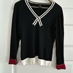 The Limited  Colorblock Knit Top Black Cream Size M Photo 6