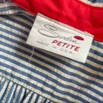 Vintage 80s Serbin Petite Seersucker Stripe Shirt Dress M 8 Blue Size 8P Photo 8