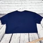 Zoozatz NWT  Womens Medium Crop Top T Shirt Short Sleeves Navy Blue w Yellow Logo Photo 5