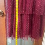 Lulus Lulu’s Sweetheart Burgundy Bustier Tulle Tiered Polka Dot Cocktail Party Dress Photo 9