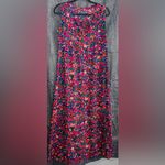 Handmade  Floral Print Pleated Front with Tie Maxi Dress Photo 1