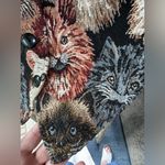 Vintage 80s/90s Vest with Cats and one cat has an eyepatch! Size Medium Facet Green Photo 13