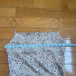 Abercrombie & Fitch  Y2K Cowl Neck Satin Slip Bias Dress Animal Print beige Sz S Photo 8