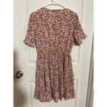 Women’s Dress Floral Ruffle Kirundo Small Orange Blue Tie Short Sleeve Summer Pink Photo 4