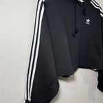 Adidas  Black Hoodie with White Accents Photo 5