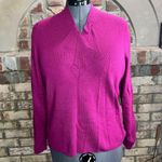 Norm Thompson sweater 100% merino wool fuchsia pink Size L Photo 0