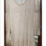 Beaded And Sequined Long White Formal Dress Photo 2