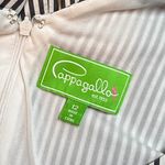 Pappagallo Women’s 12 Gray White Stripe Dress Bell Ruffle Sleeve Resort Office Photo 7