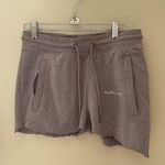 Alphalete Heathered Brown Drawstring Cut Off Shorts, Size Small Photo 0