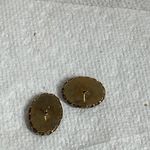 Vintage purple oval earrings with floral design. Purple Photo 3