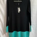 Charlie Paige Medium Black and Green Sweater Dress Casual Career Work Photo 0